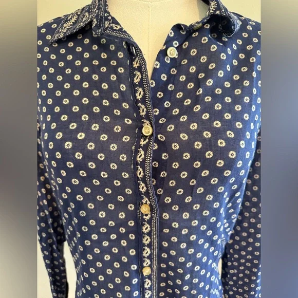 Isabel Marant Étoile Navy Patterned Shirt - Picture 6 of 12